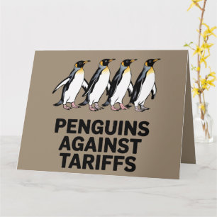Vintage Pinguine protestieren gegen Zölle Karte