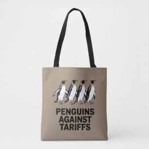 Vintage Pinguine protestieren gegen Zölle Lustig Tasche
