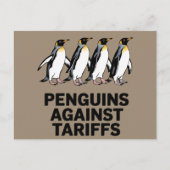 Vintage Pinguine protestieren gegen Zölle Postkarte (Vorderseite)