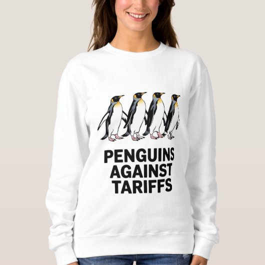 Vintage Pinguine protestieren gegen Zölle Sweatshirt (Vorderseite)