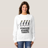 Vintage Pinguine protestieren gegen Zölle Sweatshirt (Vorne ganz)