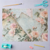 Vintage Pink Antique Blush Rose Decoupage Seidenpapier (Basteln)