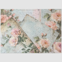 Vintage Pink Antique Blush Rose Decoupage Seidenpapier