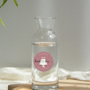 Vintage Pink Auto Hochzeit Runder Aufkleber