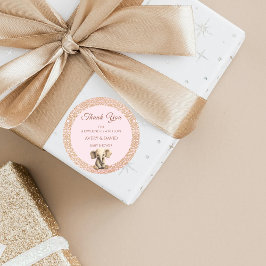 Vintage Pink Baby Dusche Ihr Mädchen Runder Aufkleber