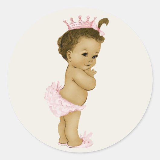 Vintage Pink Baby Shower Stickers (Vorderseite)