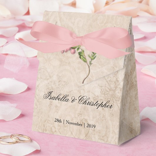 Vintage Pink Berries Hochzeit Geschenkschachtel