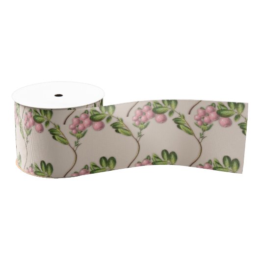 Vintage Pink Berries Hochzeit Ripsband (Spule)