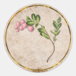 Vintage Pink Berries Hochzeit Runder Aufkleber