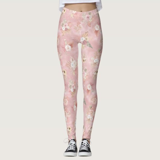 VINTAGE PINK BLUME LEGGINGS (Vorderseite)