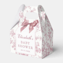 Vintage Pink Bow Floral Baby Shower