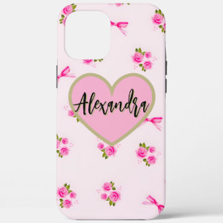 Vintage Pink Bows and Red Cherries Aesthetic Water Case-Mate iPhone Hülle