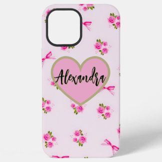 Vintage Pink Bows and Red Cherries Aesthetic Water iPhone 12 Pro Max Hülle