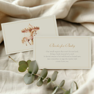 Vintage Pink Carousel Pferdebücher für Baby Begleitkarte