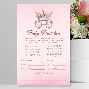 Vintage Pink Carriage Baby Predication Flyer