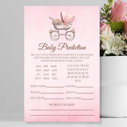 Vintage Pink Carriage Baby Predication Flyer