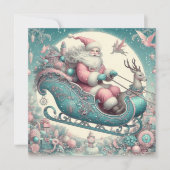 Vintage pink Christmas Feiertagskarte (Vorderseite)