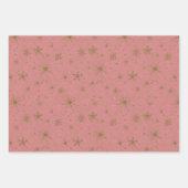 Vintage Pink Christmas Scene Geschenkpapier Set (Vorderseite 2)