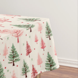 Vintage Pink Christmas Tree Tischdecke