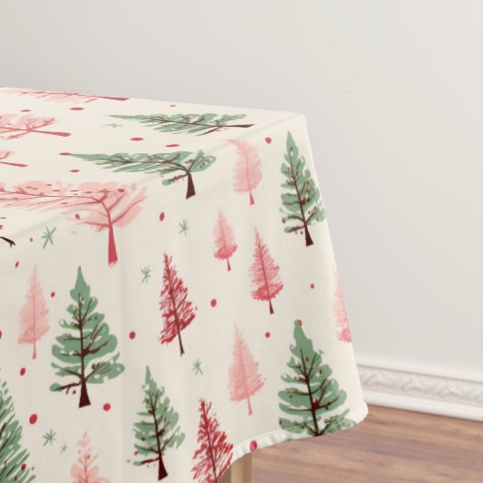 Vintage Pink Christmas Tree Tischdecke (Beispiel)