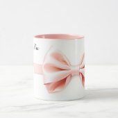 Vintage Pink Coquette Bow Heart Personalized Tasse (Zentrum)