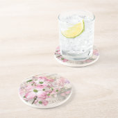 Vintage Pink Dogwood Blossoms Stone Coaster Getränkeuntersetzer (Seite)