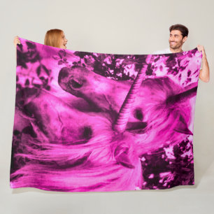 Vintage Pink Einhorn Satin Plüsch Fleecedecke