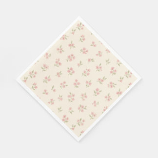Vintage Pink Floral Napkins Serviette