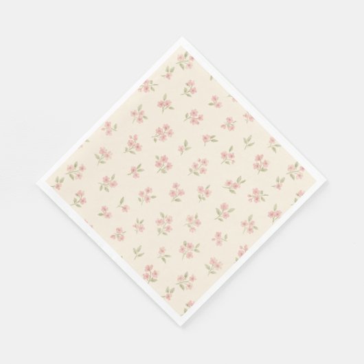 Vintage Pink Floral Napkins Serviette (Ecke)
