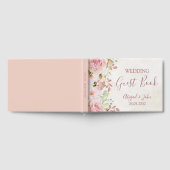 Vintage Pink Floral Spring Wedding Gästebuch (Voll)