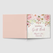 Vintage Pink Floral Spring Wedding Gästebuch (Voll)
