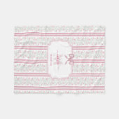 Vintage Pink Floral Wildflowers Coquette Bow Fleecedecke (Vorderseite (Horizontal))