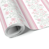 Vintage Pink Floral Wildflowers Coquette Geschenkpapier (Rolleneckpunkt)