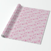 Vintage pink flowers print geschenkpapier (Ungerollt)