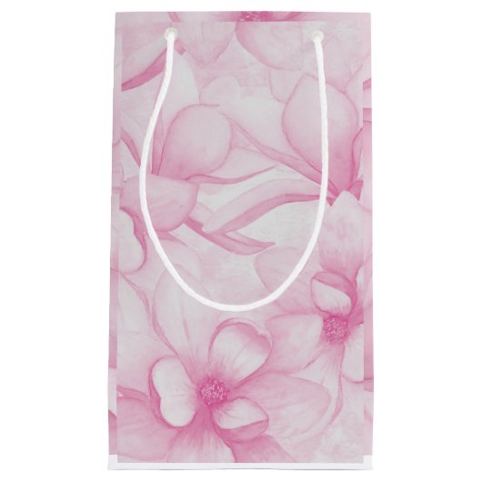 Vintage pink flowers print kleine geschenktüte (Vorderseite)