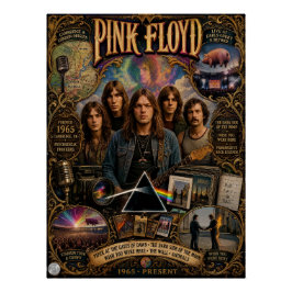 Vintage-Pink-Floyd-Rockband-Tribut-Wandkunstposter Poster