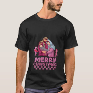 Vintage Pink Frohe Weihnachten Retro Christliche G T-Shirt