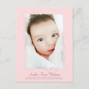 Vintage Pink Geburtsankündigung Giro del Malcanton Postkarte
