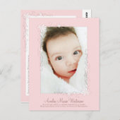 Vintage Pink Geburtsankündigung Giro del Malcanton Postkarte (Vorne/Hinten)