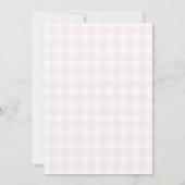Vintage Pink Gingham Kitchen Bridal Shower Einladung (Rückseite)