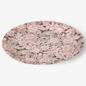 Vintage Pink-Hochzeit Pappteller (Schrägansicht)