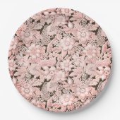 Vintage Pink-Hochzeit Pappteller (Vorderseite)