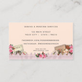 Vintage Pink Lace Nähthemenkarte Visitenkarte (Rückseite)