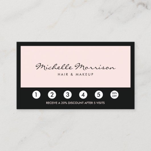 Vintage Pink Makeup Loyalty Card Treuekarte (Vorderseite)