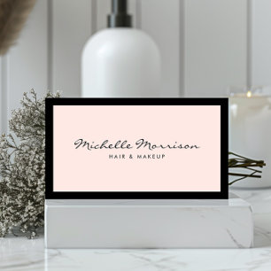 Vintage Pink Makeup und Beauty Business Card Visitenkarte