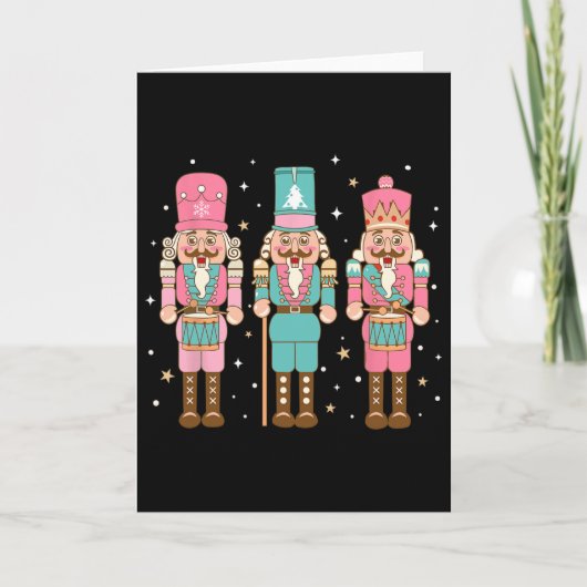 Vintage Pink Nussknacker Squad Frauen Mädchen Kind Karte (Vorderseite)