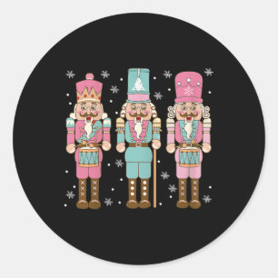Vintage Pink Nussknacker Squad Frauen Mädchen Kind Runder Aufkleber