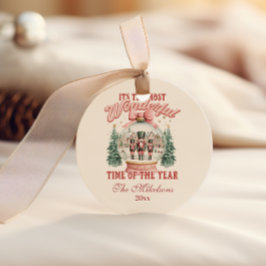 Vintage Pink Nutcracker Wonderland Runder Aufkleber