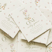 Vintage Pink One Silly Goose Birthday Invitation Einladung