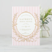 Vintage Pink Paris Glam Bridal Shower Einladung (Stehend Vorderseite)